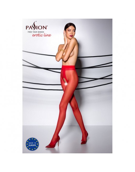 collants ouverts rouge ti007r de la marque de lingerie passion