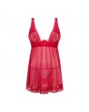 lingerie vous présente lacelove babydoll et string rouge