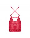 lingerie vous présente lacelove babydoll et string rouge