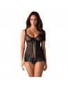 amanta babydoll noire et turquoise de la marque obsessive